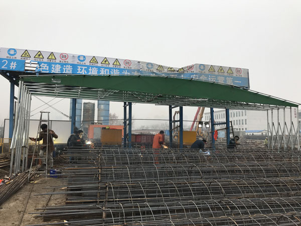 推拉篷施工現(xiàn)場